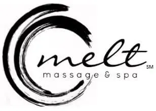 A black and white logo of a massage parlor.